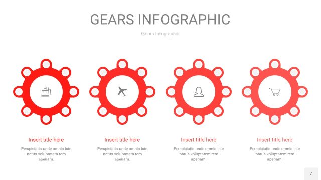 红色齿轮PPT信息图7