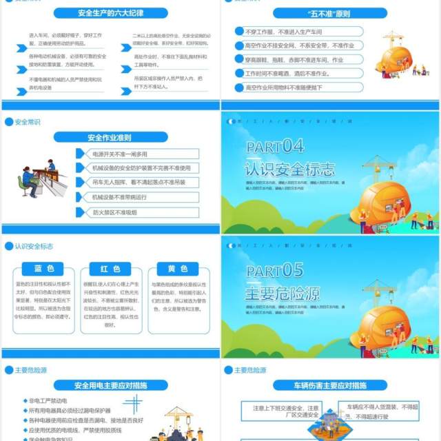 卡通风企业管理员工入职安全培训通用PPT模板 卡通风企业管理员工入职安全培训通用PPT模板