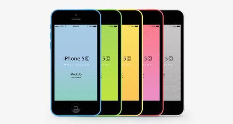 iPhone 5C Psd矢量模拟