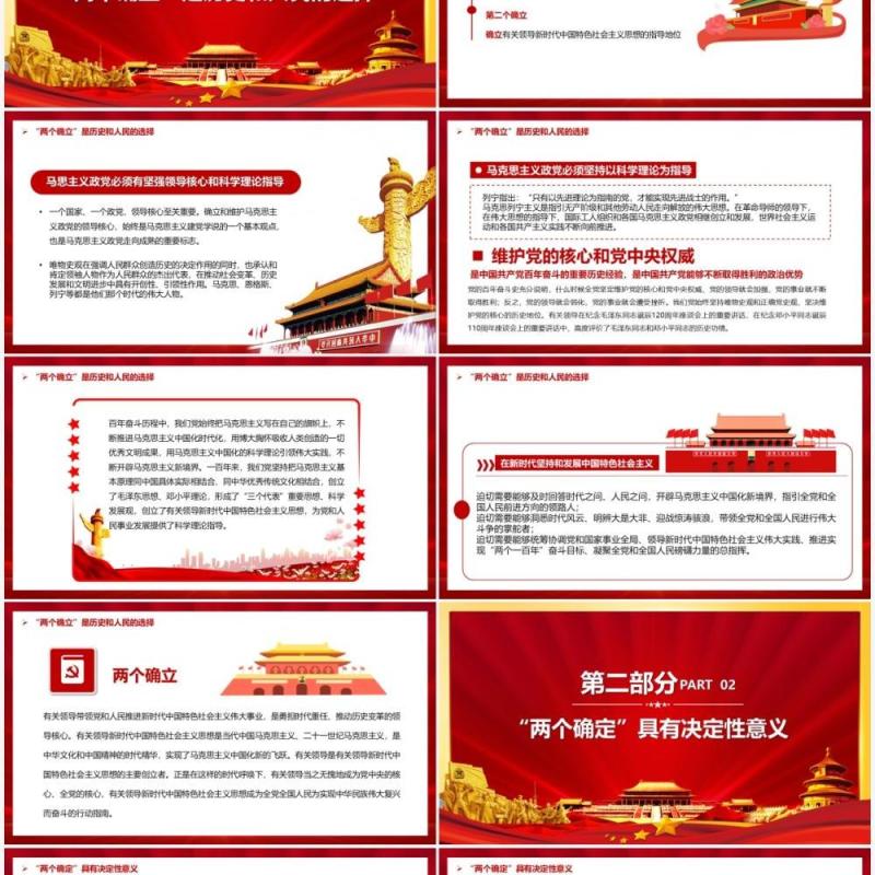 深刻理解两个确立的决定性意义宣传PPT模板