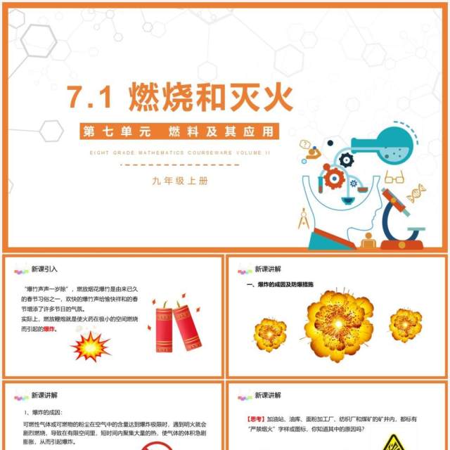 部编版九年级化学上册燃烧和灭火课件PPT模板 部编版九年级化学上册燃烧和灭火课件PPT模板
