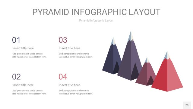 中紫色3D金字塔PPT信息图表23