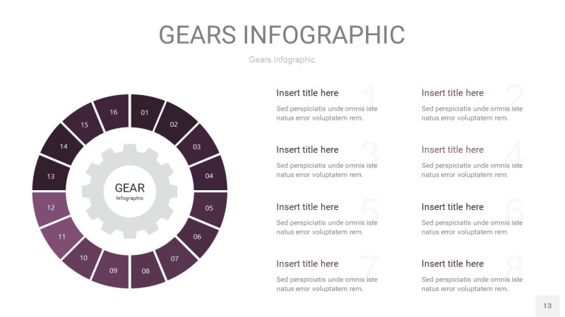 紫色齿轮PPT信息图13