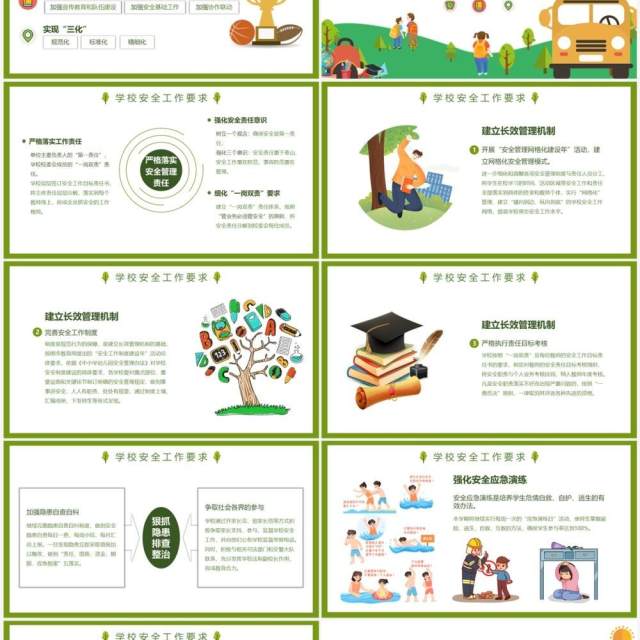 绿色卡通风学校安全工作会议PPT模板 绿色卡通风学校安全工作会议PPT模板