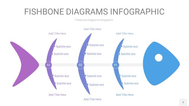 蓝紫色鱼骨PPT信息图表5
