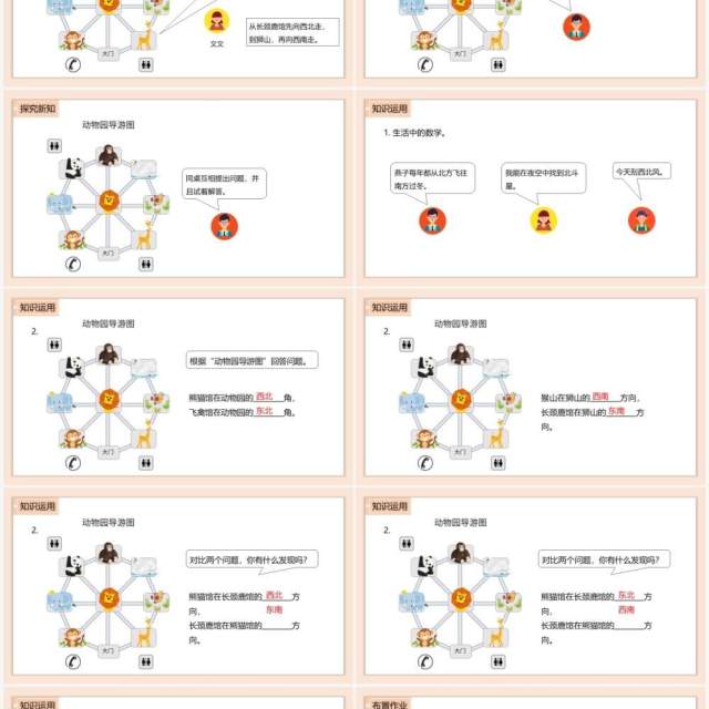 部编版三年级数学下册行走路线课件PPT模板