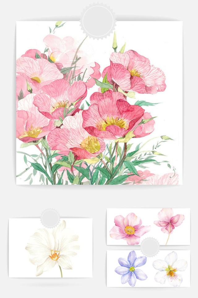 唯美手绘花朵元素 唯美手绘花朵元素
