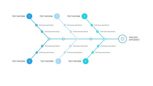 蓝色鱼骨图PPT图表-5