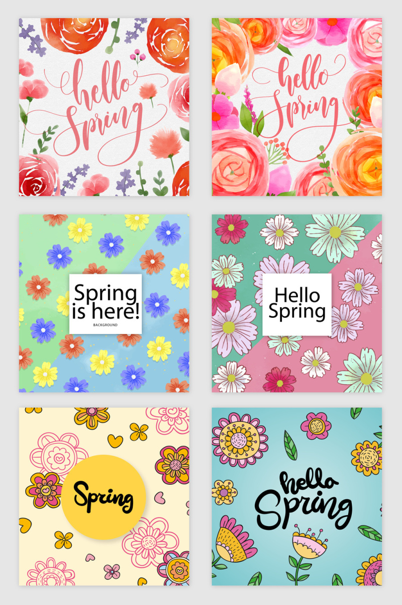 春天你好主题矢量素材