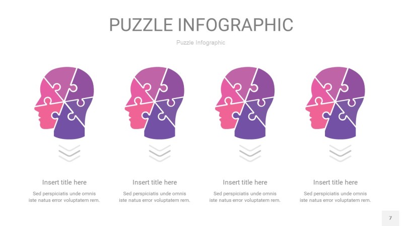粉紫色拼图PPT图表7