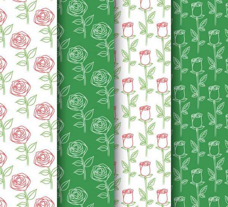 玫瑰花枝无缝背景