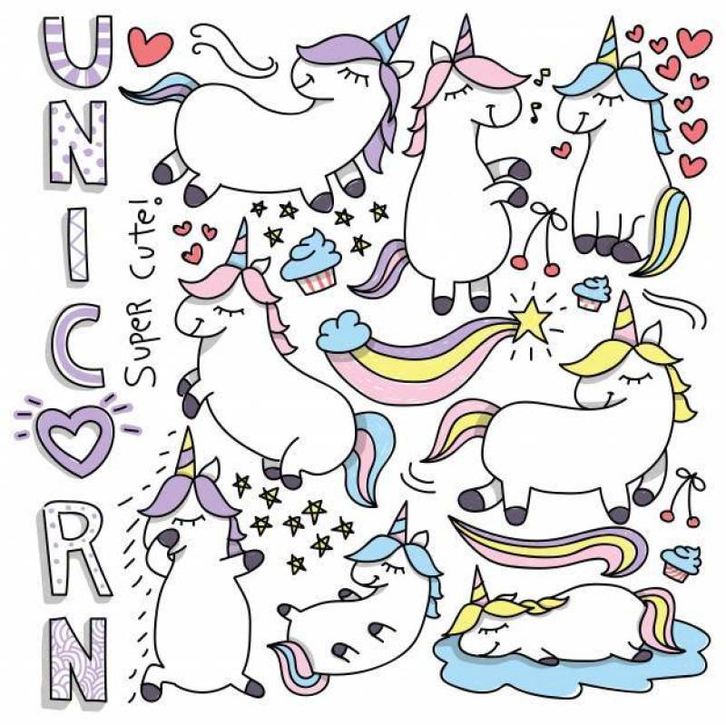 Cute unicorn cartoon