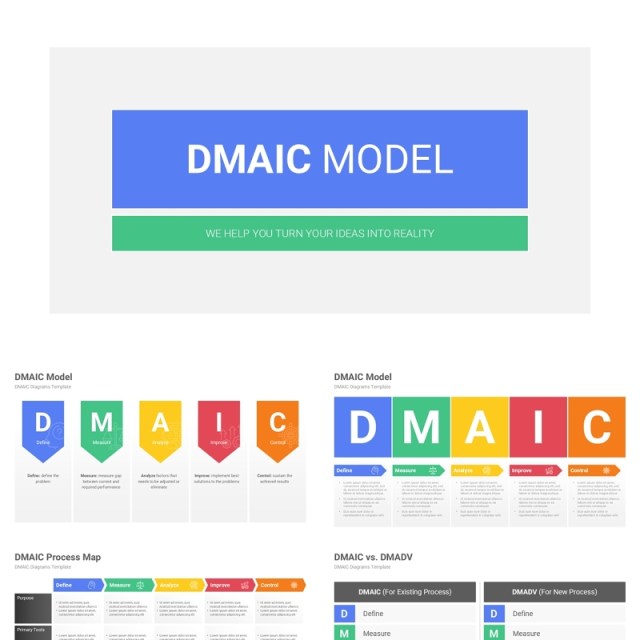 六西格玛企业质量管理流程信息图PPT模板DMAIC Model