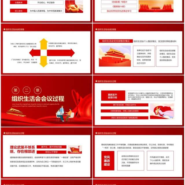 不忘初心牢记使命组织生活会动态PPT模板 不忘初心牢记使命组织生活会动态PPT模板