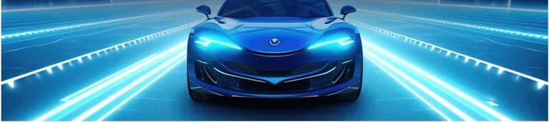 蓝色科技风新能源汽车发布介绍PPT模板