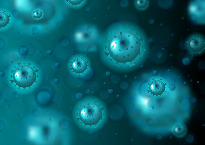 抽象背景COVID-19细菌细胞EPS矢量设计素材Abstract background with COVID-19 bacteria cells