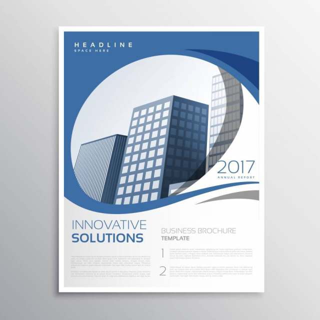 蓝色业务传单传单年度报告封面页面设计