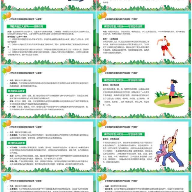体育与健康新课程标准解读与梳理PPT模板 体育与健康新课程标准解读与梳理PPT模板
