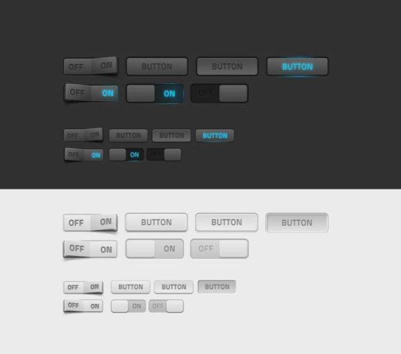 精致按钮开关psd分层素材