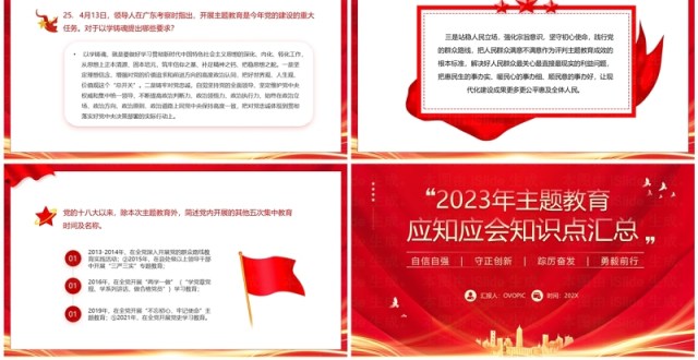 红色2023应知应会知识点汇总PPT模板 红色2023应知应会知识点汇总PPT模板