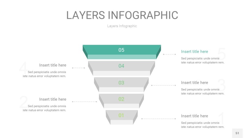 浅绿色3D分层PPT信息图51