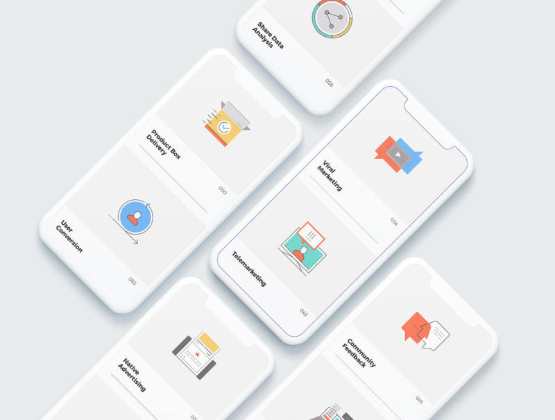 一套63个高质量的营销符号和隐喻为Illustrator。，Futuro Next Marketing