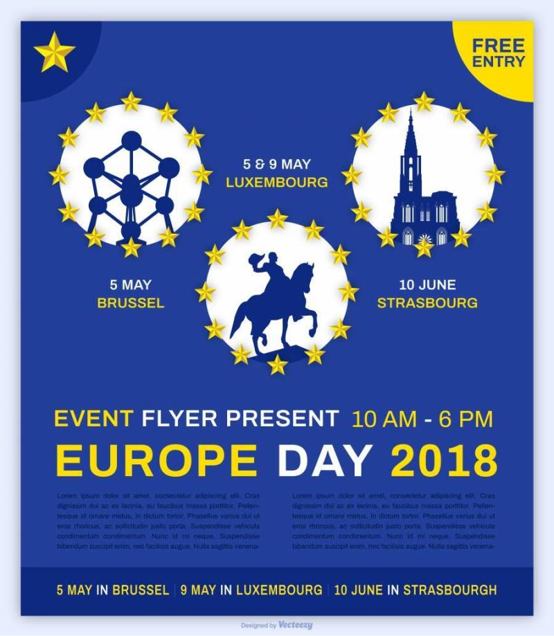 欧洲日事件传单矢量模板