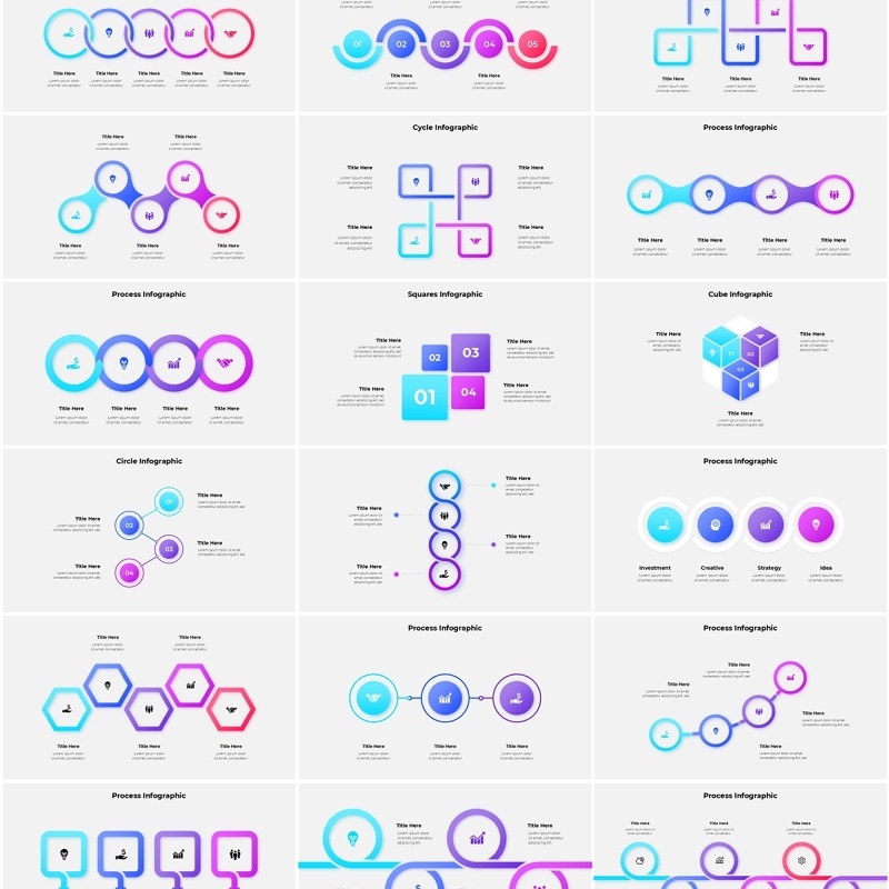 商业信息图PPT模板素材Business_Infographics_Light