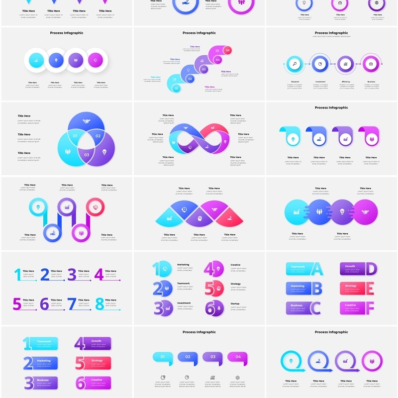 商业信息图PPT模板素材Business_Infographics_Light