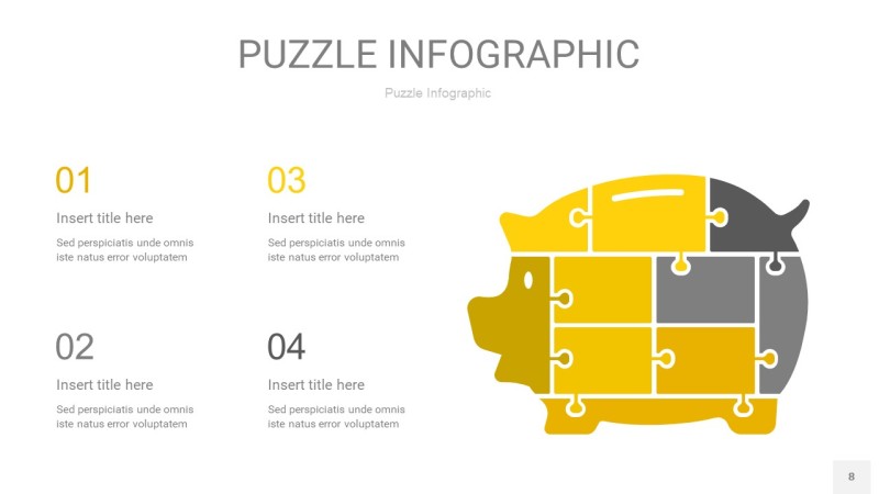 灰黄色拼图PPT图表8