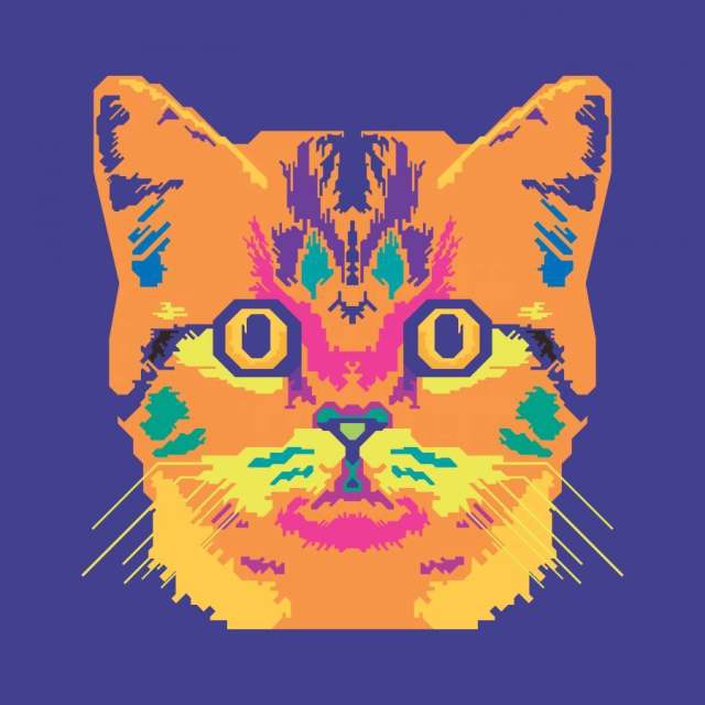 猫例证的传染媒介波普艺术画象