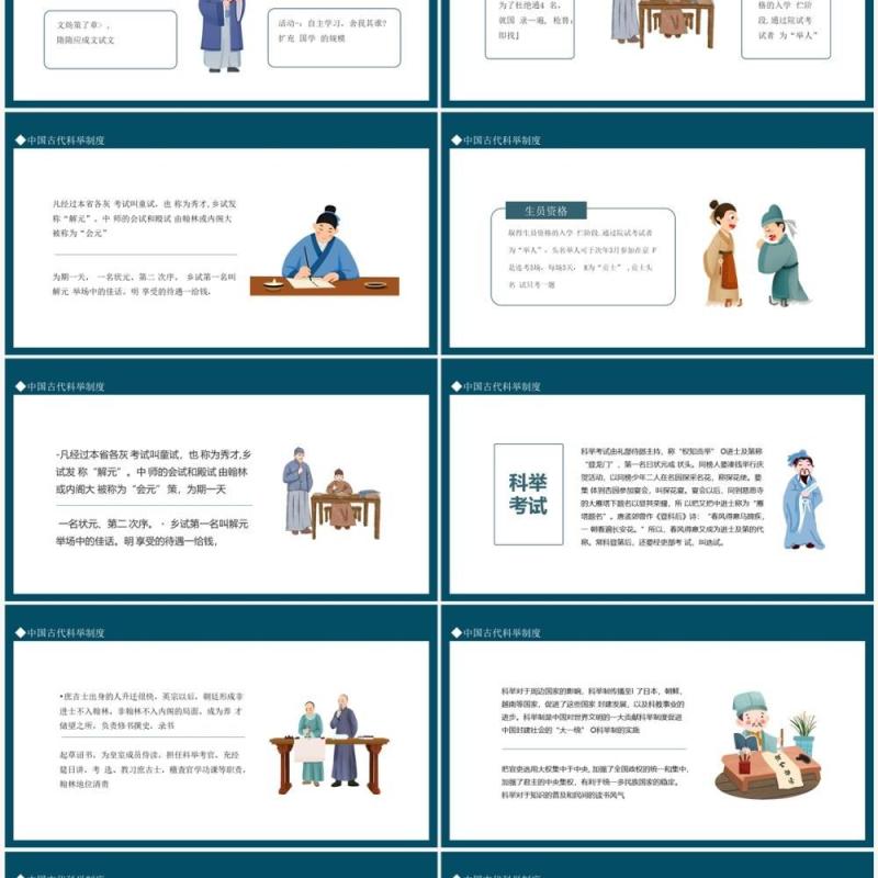 中国古代科举制度动态PPT模板