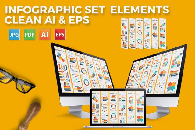 信息图表插画元素EPS矢量素材设计Infographics Elements Design