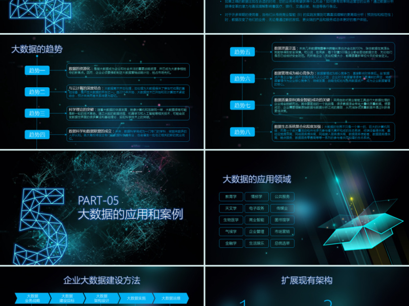 大数据ppt模板商务科技云计算分析大会
