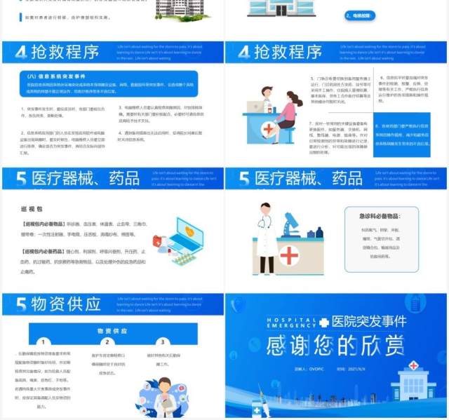 蓝色简约医院突发事件应急处理预案PPT模板 蓝色简约医院突发事件应急处理预案PPT模板