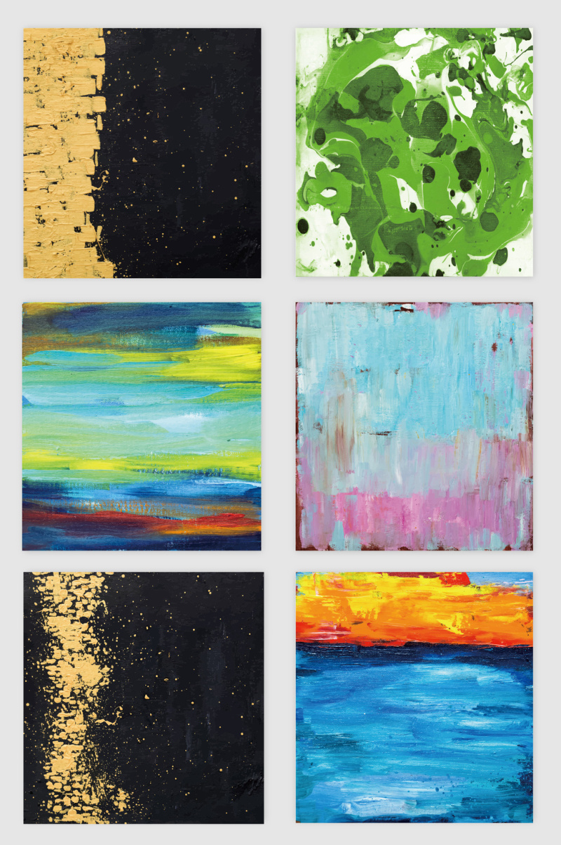 笔触泼墨涂鸦油漆色块