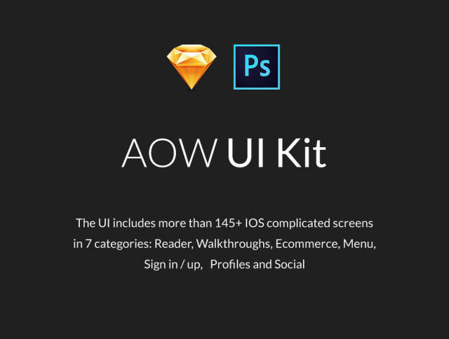 AOW用户界面套件包含145个高品质iOS 9屏幕 AOW用户界面套件包含145个高品质iOS 9屏幕