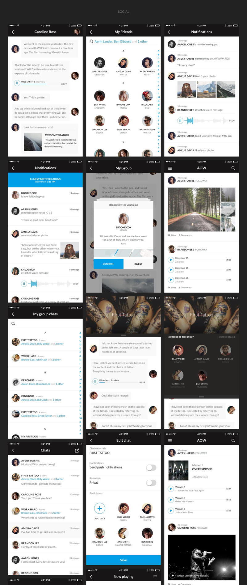 AOW用户界面套件包含145个高品质iOS 9屏幕 AOW用户界面套件包含145个高品质iOS 9屏幕