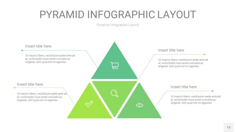 浅绿色3D金字塔PPT信息图表13