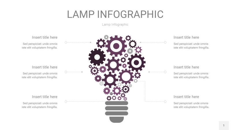 深紫色创意灯PPT信息图1