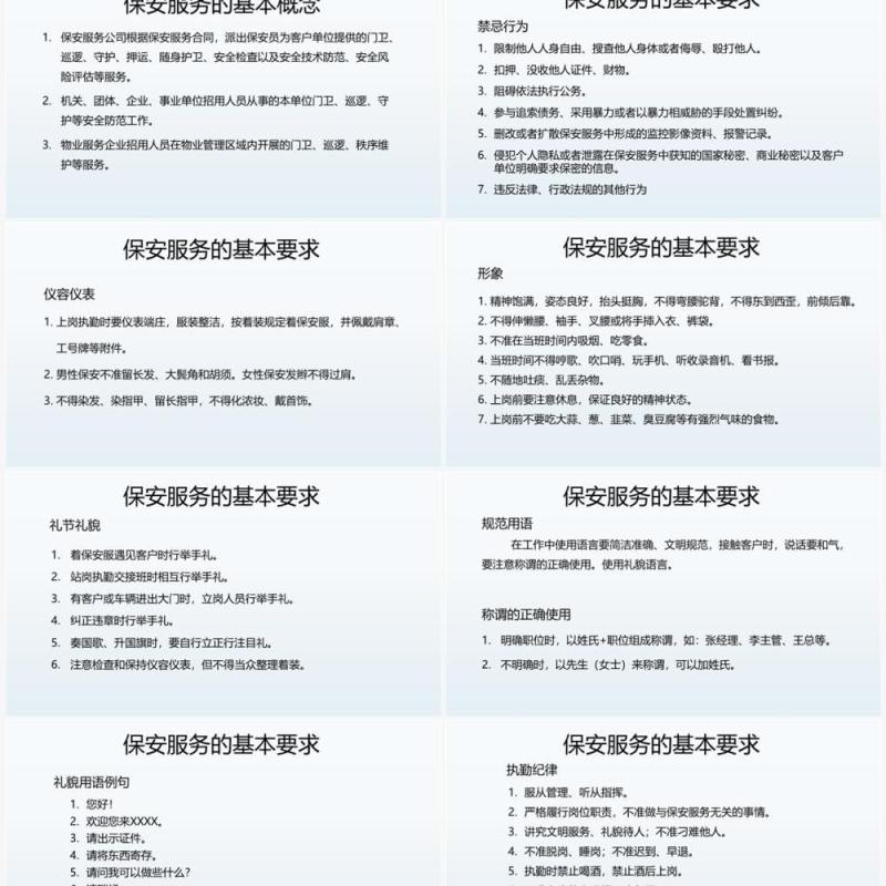 保安员入职培训PPT模板