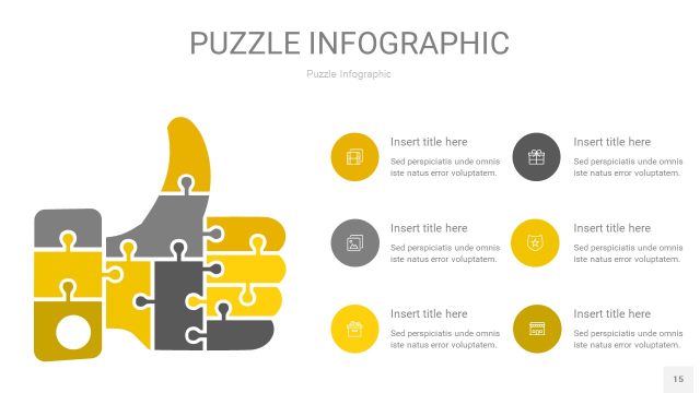 灰黄色拼图PPT图表15