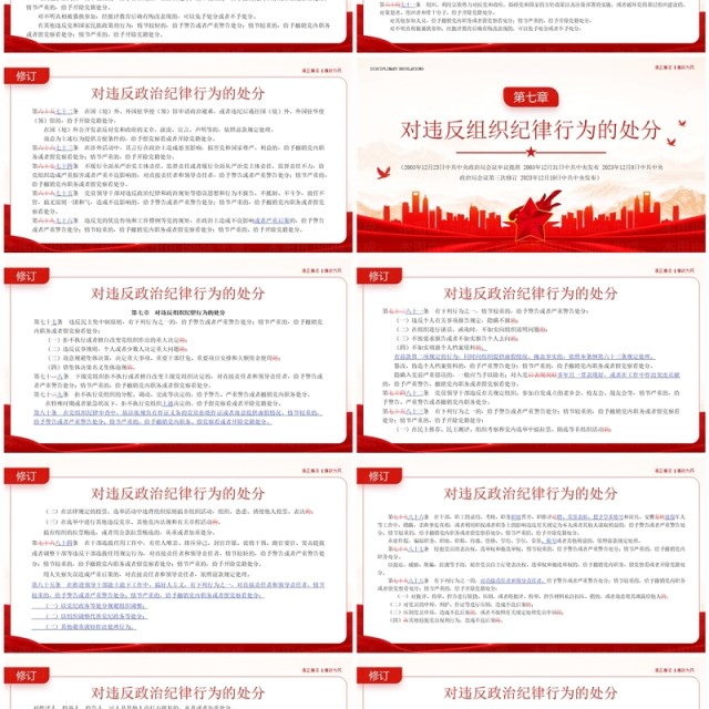 红色党政风中国共产党纪律处分条例PPT模板 红色党政风中国共产党纪律处分条例PPT模板