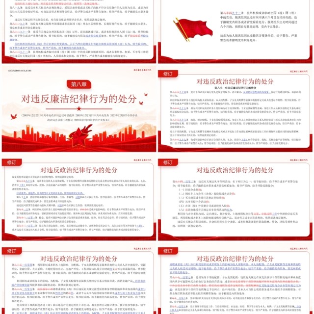 红色党政风中国共产党纪律处分条例PPT模板 红色党政风中国共产党纪律处分条例PPT模板