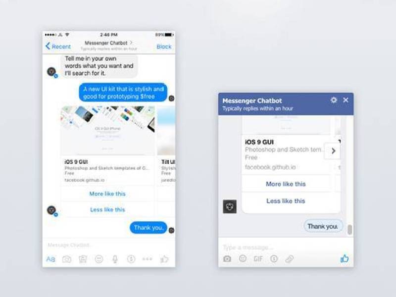 Facebook 聊天应用界面