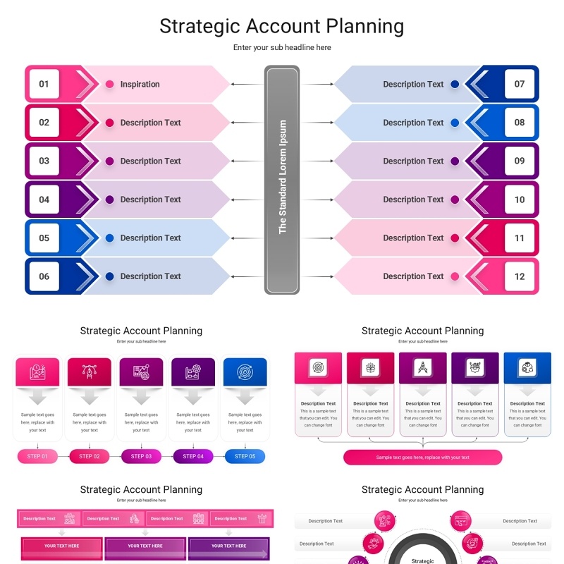 战略客户规划信息图表PPT模板Strategic Account Planning