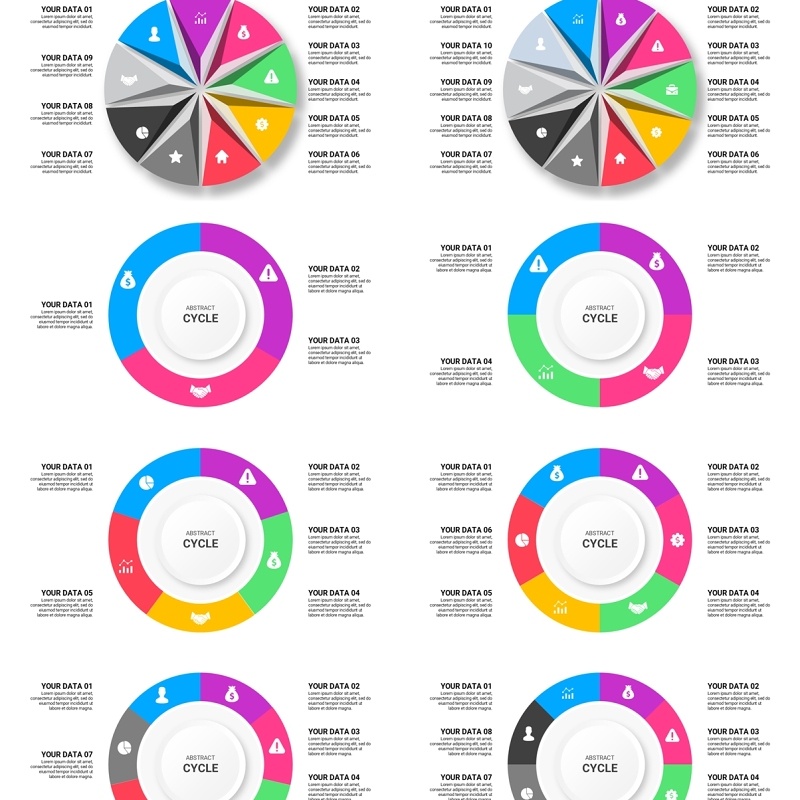 抽象圆形循环图PPT信息图模板Abstract Cycle