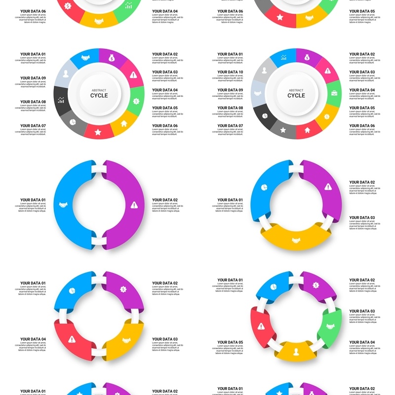 抽象圆形循环图PPT信息图模板Abstract Cycle