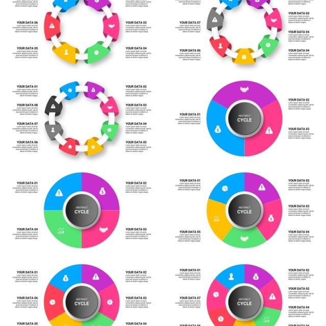 抽象圆形循环图PPT信息图模板Abstract Cycle