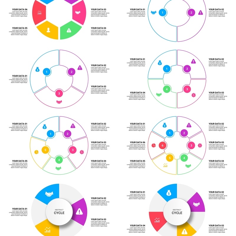 抽象圆形循环图PPT信息图模板Abstract Cycle